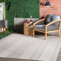 Kirklands Home Outdoor Rugs|Gray Lee Global Stripes Outdoor Area Rug, 5x8