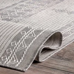 Kirklands Home Outdoor Rugs|Gray Lee Global Stripes Outdoor Area Rug, 5x8