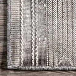 Kirklands Home Outdoor Rugs|Gray Lee Global Stripes Outdoor Area Rug, 5x8