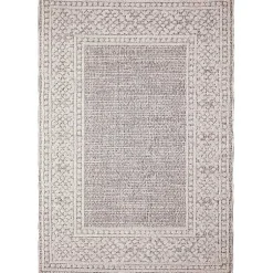 Kirklands Home Outdoor Rugs|Leopard Border Outdoor Area Rug, 5x7 Gray