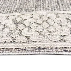 Kirklands Home Outdoor Rugs|Leopard Border Outdoor Area Rug, 5x7 Gray