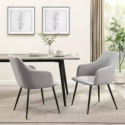 Kirklands Home Dining Chairs|Lily Upholstered Dining Chairs, Set of 2 Gray