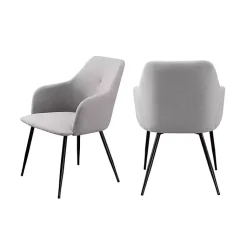 Kirklands Home Dining Chairs|Lily Upholstered Dining Chairs, Set of 2 Gray