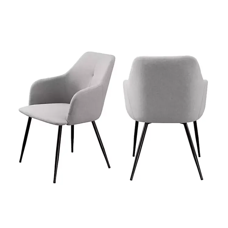 Kirklands Home Dining Chairs|Lily Upholstered Dining Chairs, Set of 2 Gray