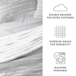 Kirklands Home Quilts|Gray Linear Reversible 3-pc. Queen Quilt Set