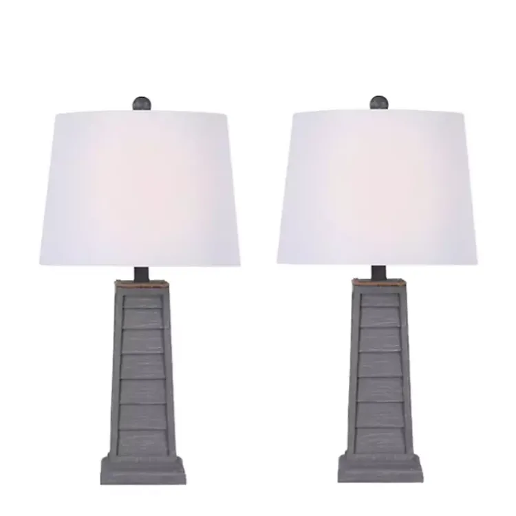 Kirklands Home Table Lamps|Louvered Shutter Table Lamps, Set of 2 Gray