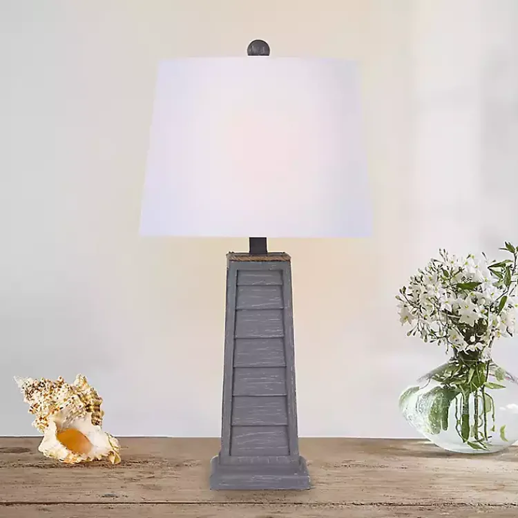 Kirklands Home Table Lamps|Louvered Shutter Table Lamps, Set of 2 Gray