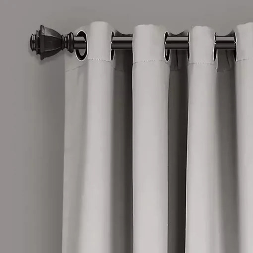 Kirklands Home Curtains & Drapes|Lush Insulated Curtain Panel Set, 95 in. Gray
