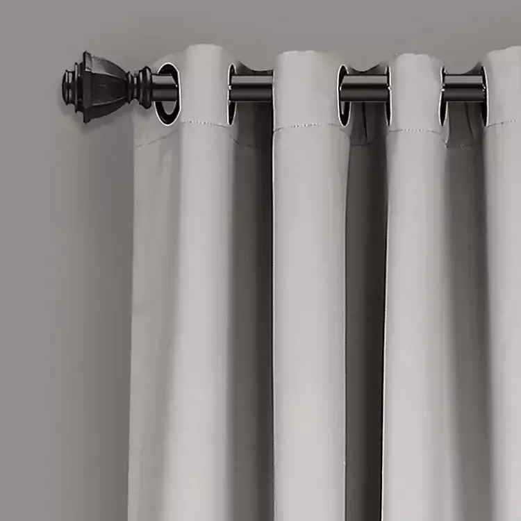 Kirklands Home Curtains & Drapes|Lush Insulated Curtain Panel Set, 95 in. Gray