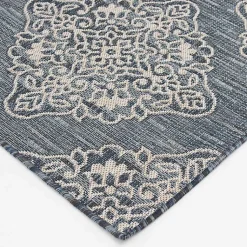 Kirklands Home Outdoor Rugs|Medallion Devora Indoor/Outdoor Area Rug, 7x9 Gray
