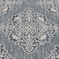 Kirklands Home Outdoor Rugs|Medallion Devora Indoor/Outdoor Area Rug, 7x9 Gray
