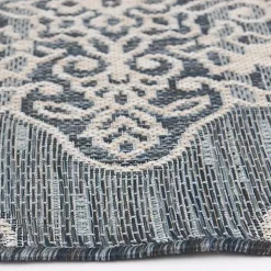 Kirklands Home Outdoor Rugs|Medallion Devora Indoor/Outdoor Area Rug, 7x9 Gray
