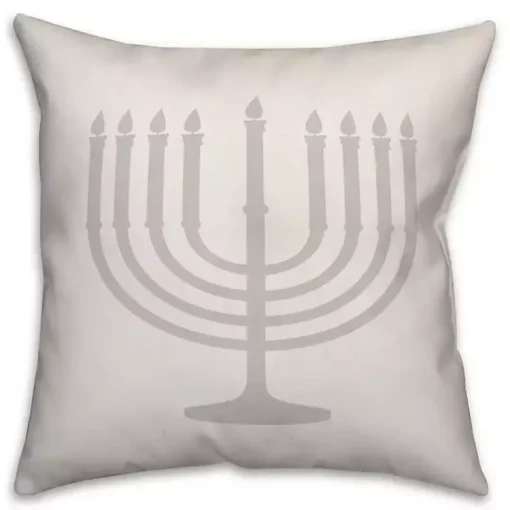 Hot Gray Menorah Pillow Hanukkah Decorations