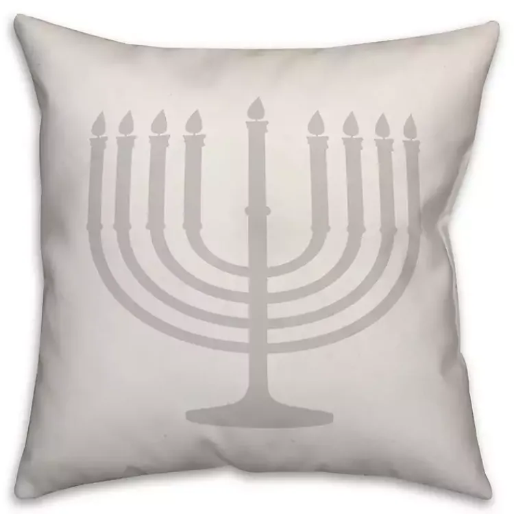Hot Gray Menorah Pillow Hanukkah Decorations