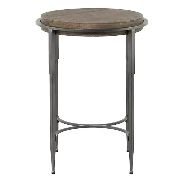 Kirklands Home Accent & End Tables|Metal & Wood Round Accent Table Gray