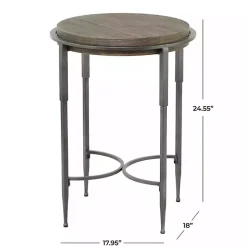 Kirklands Home Accent & End Tables|Metal & Wood Round Accent Table Gray