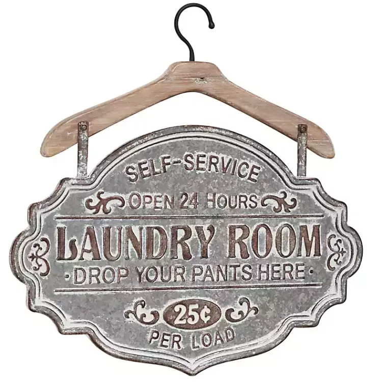 Kirklands Home Wall Quotes & Signs|Metal Laundry Room Wall Plaque Gray