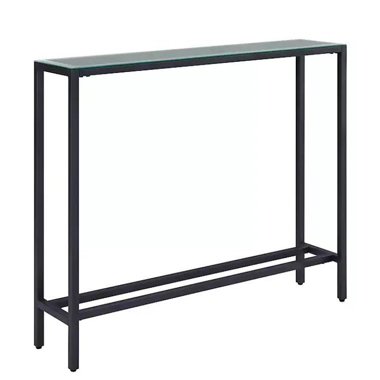 Kirklands Home Console Tables|Metal Mirrored Top Slim Console Table Gray