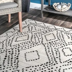 Kirklands Home Area Rugs|Gray Millie Dotted Trellis Area Rug, 9x12