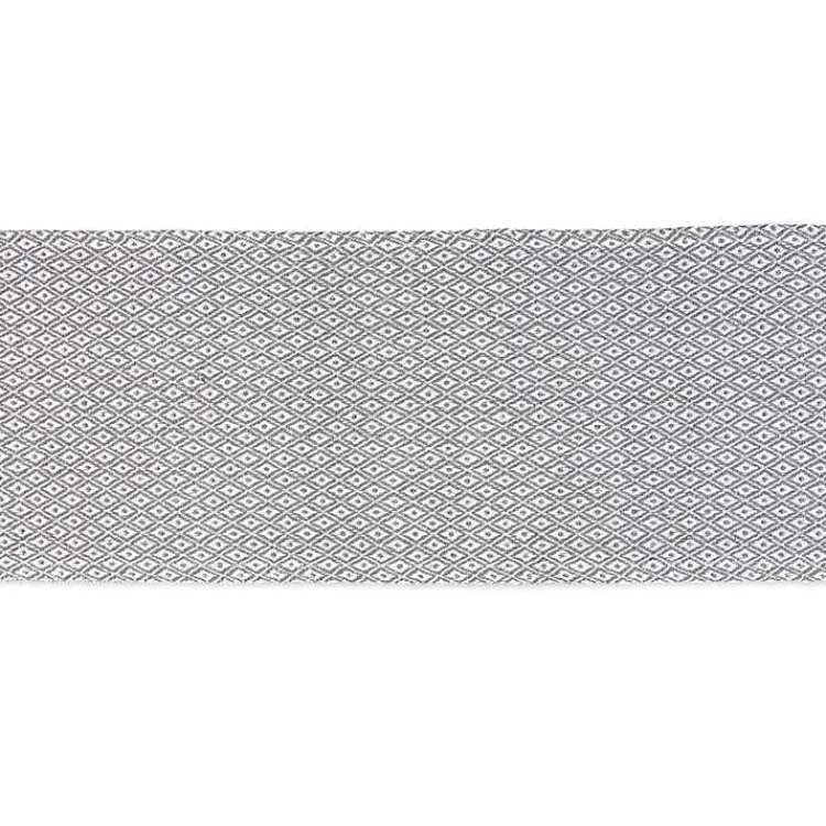 Kirklands Home Table Linens|Mini Diamond Fringe End Table Runner, 108 in. Gray