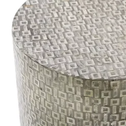 Kirklands Home Accent & End Tables|Mother Of Pearl Sells Wood Base Accent Table Gray
