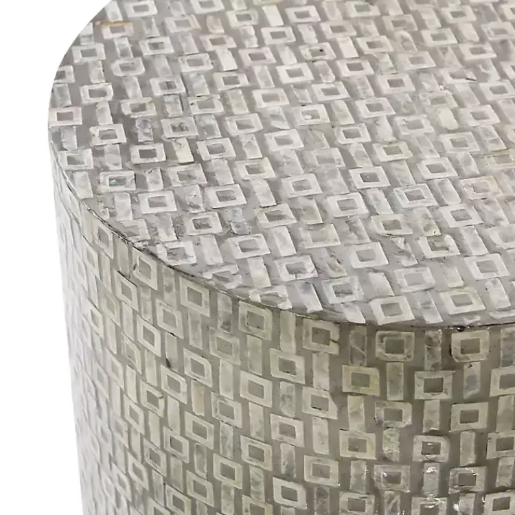 Kirklands Home Accent & End Tables|Mother Of Pearl Sells Wood Base Accent Table Gray