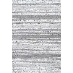 Kirklands Home Area Rugs|Gray Mottled Stripe Tassel Area Rug, 8x10