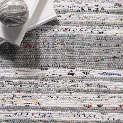 Kirklands Home Area Rugs|Gray Mottled Stripe Tassel Area Rug, 8x10