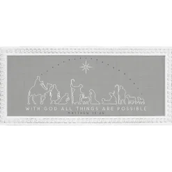 Gray Nativity Scene Wall Plaque Christmas Art & Wall Decor