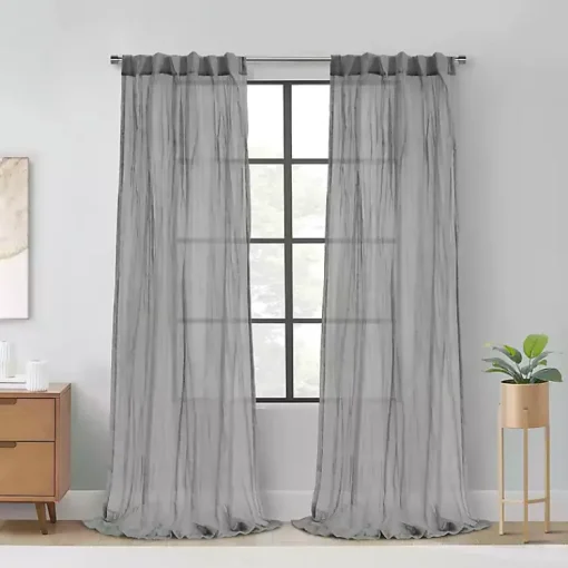 Kirklands Home Curtains & Drapes|Paloma Curtain Panel, 84 in. Gray