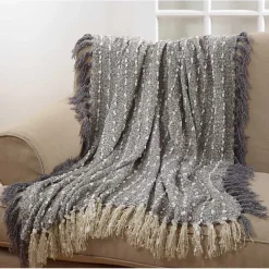 Online Petite Pom Pom Throw with Tassels Blankets & Throws