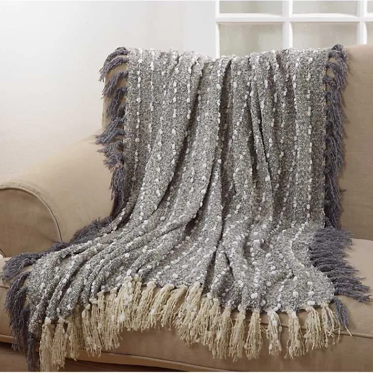 Online Petite Pom Pom Throw with Tassels Blankets & Throws