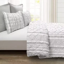 Kirklands Home Comforters|Gray Pintuck Stripe Full/Queen 5-pc. Comforter Set