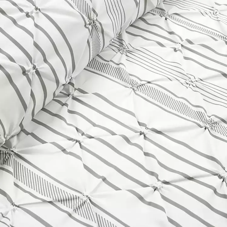 Kirklands Home Comforters|Gray Pintuck Stripe King 5-pc. Comforter Set
