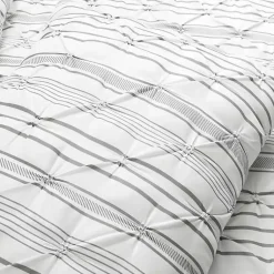 Kirklands Home Comforters|Gray Pintuck Stripe King 5-pc. Comforter Set