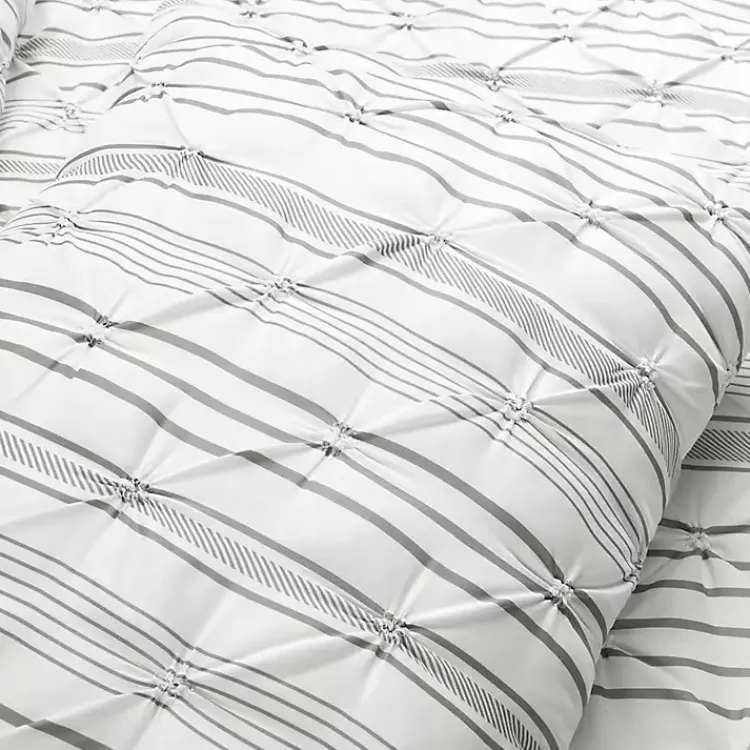 Kirklands Home Comforters|Gray Pintuck Stripe King 5-pc. Comforter Set