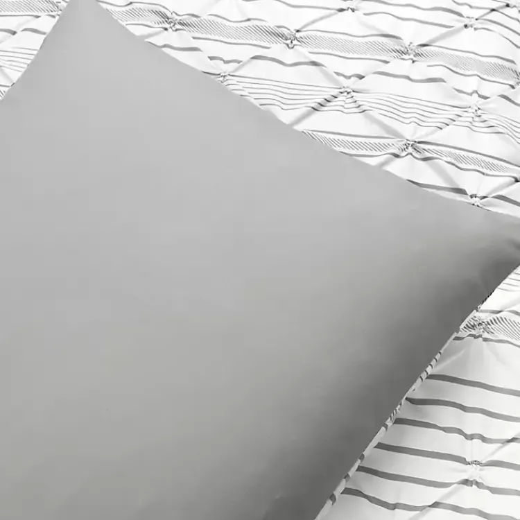 Kirklands Home Comforters|Gray Pintuck Stripe King 5-pc. Comforter Set