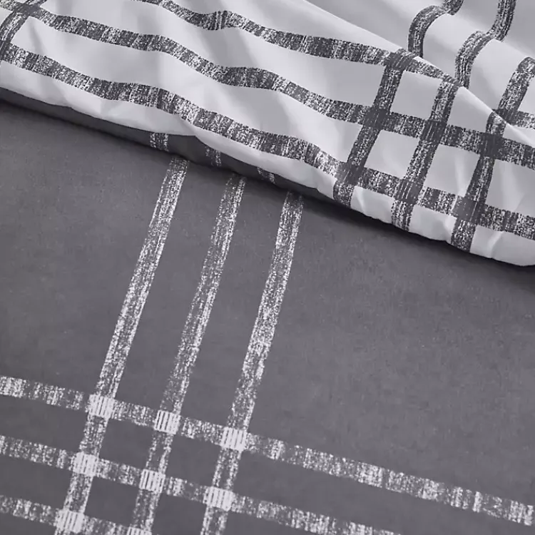 Kirklands Home Comforters|Gray Plaid Dayton 3-pc. King Comforter Set