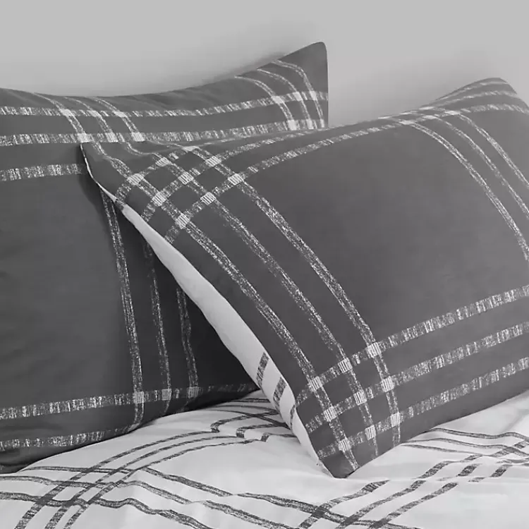 Kirklands Home Comforters|Gray Plaid Dayton 3-pc. King Comforter Set