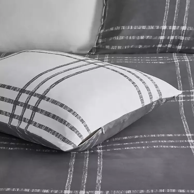 Kirklands Home Comforters|Gray Plaid Dayton 3-pc. King Comforter Set