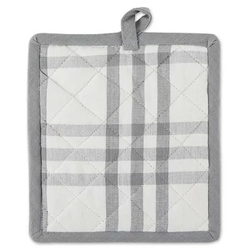 Kirklands Home Kitchen Accessories|Gray Plaid Eat Drink Enjoy 4-pc. Dish Towel Set