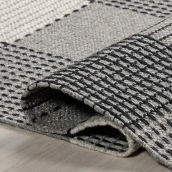 Kirklands Home Area Rugs|Plaid Emily Henderson x RugsUSA Area Rug, 4x6 Gray