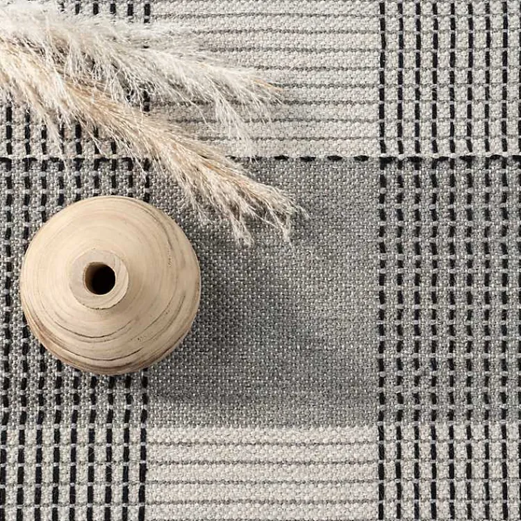 Kirklands Home Area Rugs|Plaid Emily Henderson x RugsUSA Area Rug, 3x5 Gray