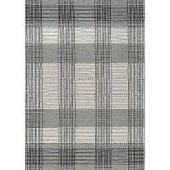 Kirklands Home Area Rugs|Plaid Emily Henderson x RugsUSA Runner, 2x8 Gray