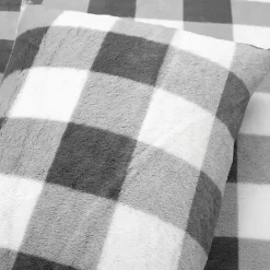 Kirklands Home Comforters|Gray Plaid Faux Fur 3-pc. Full/Queen Comforter Set