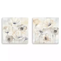 Kirklands Home Canvas Art|Poppy Garden 2-pc. Canvas Art Set, 30x30 in. Gray
