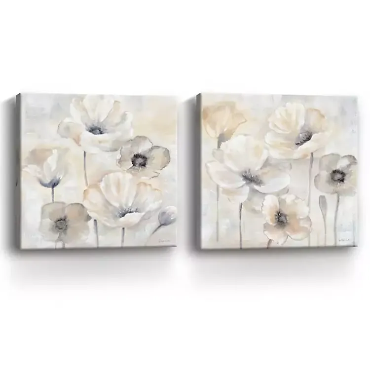 Kirklands Home Canvas Art|Poppy Garden 2-pc. Canvas Art Set, 40x40 in. Gray