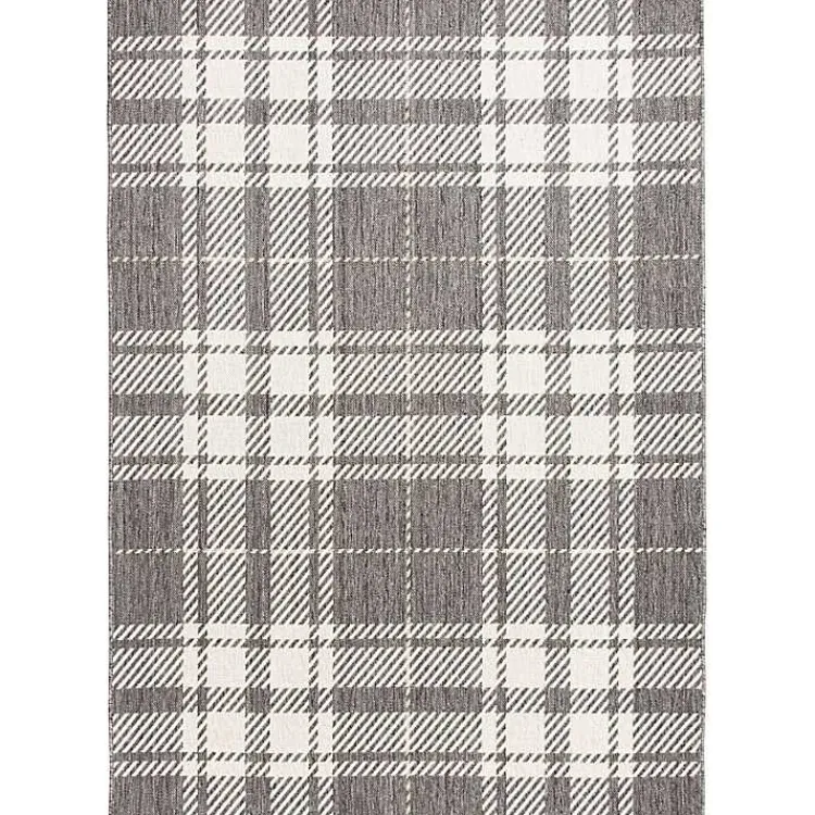 Kirklands Home Outdoor Rugs|Priya Plaid Indoor/Outdoor Area Rug, 5x7 Gray