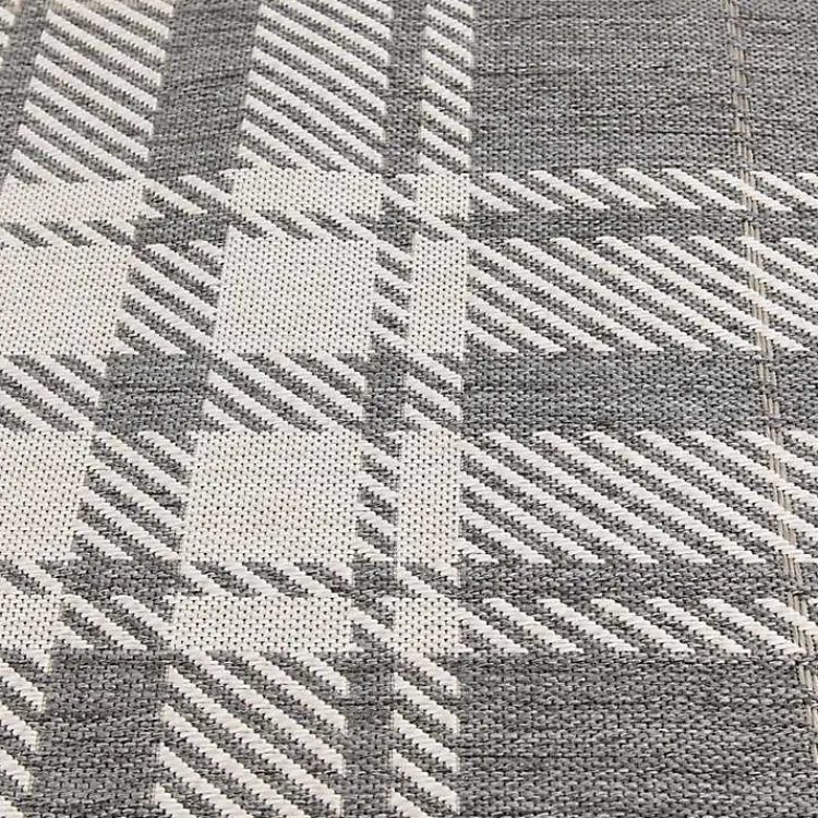 Kirklands Home Outdoor Rugs|Priya Plaid Indoor/Outdoor Area Rug, 5x7 Gray