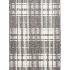 Kirklands Home Outdoor Rugs|Priya Plaid Indoor/Outdoor Area Rug, 7x9 Gray